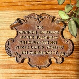 Vintage Plaque Wall Sign “Opinions Expressed"